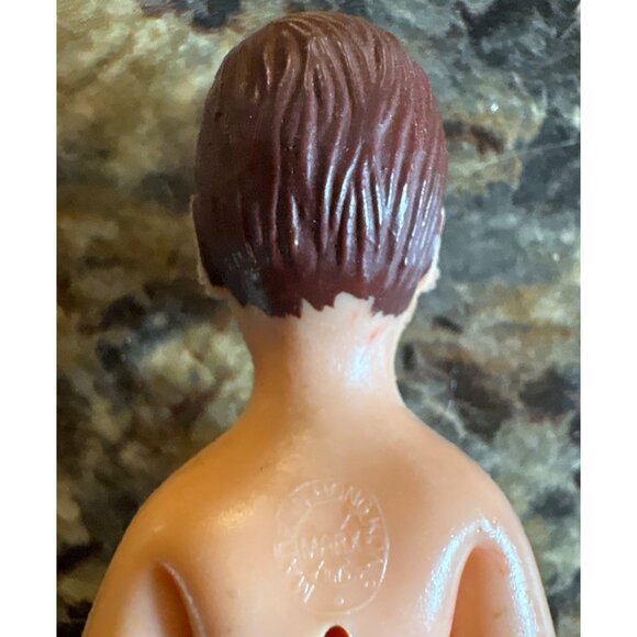 Vintage Marx Dollhouse Family Rubber Mom Dad Child Baby Bendable Poseable 2"- 5" - Picture 9 of 16